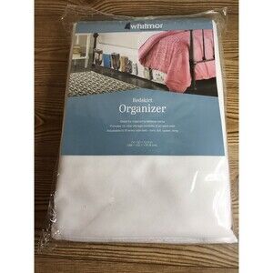 Whitmor Bedskirt Organizer 16 Clear Storage Pockets 8/side Adj Fits Twin To King
